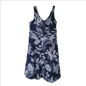 Amanda Lane Navy and White Floral Midi Dress